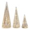 Melrose LED Lighted Geometric Glass Tree Christmas Decorations - 15.75" - Set of 3